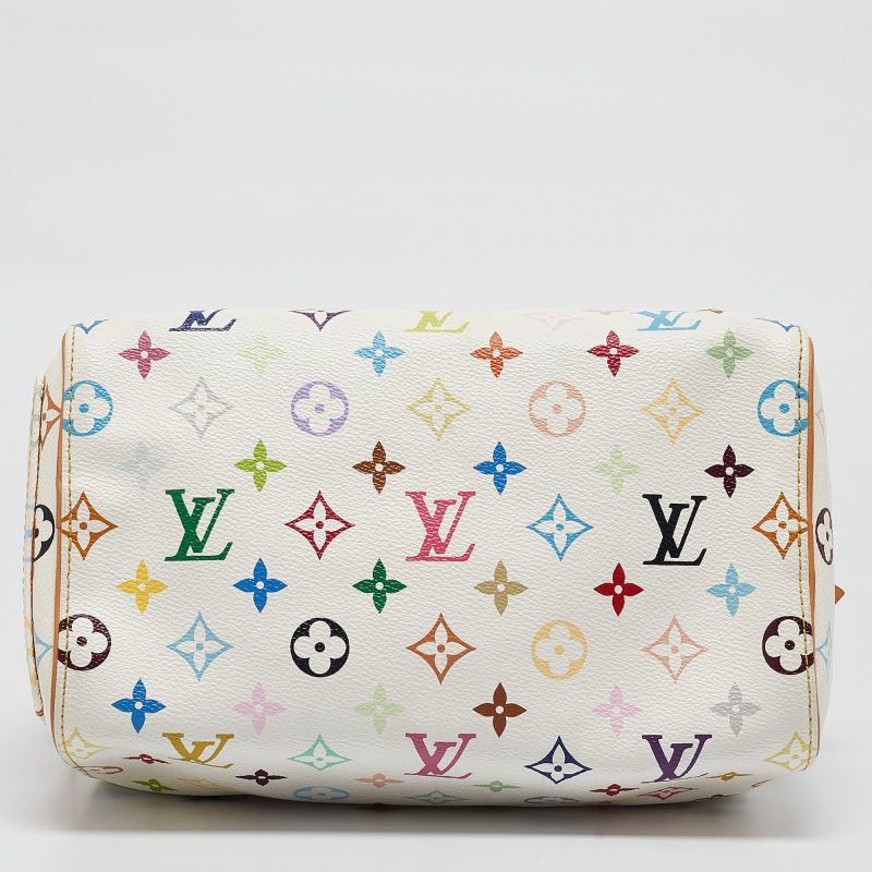 Louis Vuitton White Monogram Multicolore Canvas Limited Edition Fringe Speedy 25 Bag - Barde - Image 6