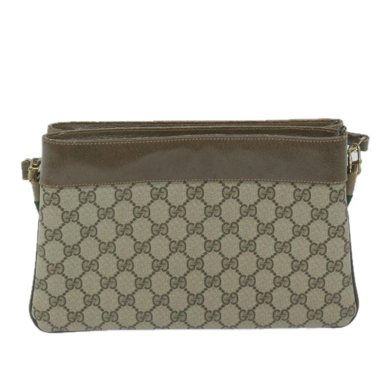 Gucci GG Canvas Web Sherry Line Shoulder Bag Beige Red - Barde - Image 2