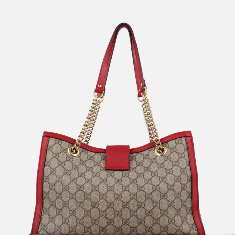 Gucci Beige/Red GG Supreme Coated Canvas and Leather Padlock Tote Bag - Barde - Image 2