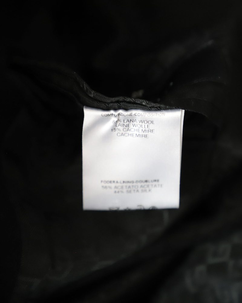 Gucci Leather Collar Coat in Black Wool - Barde - Image 5