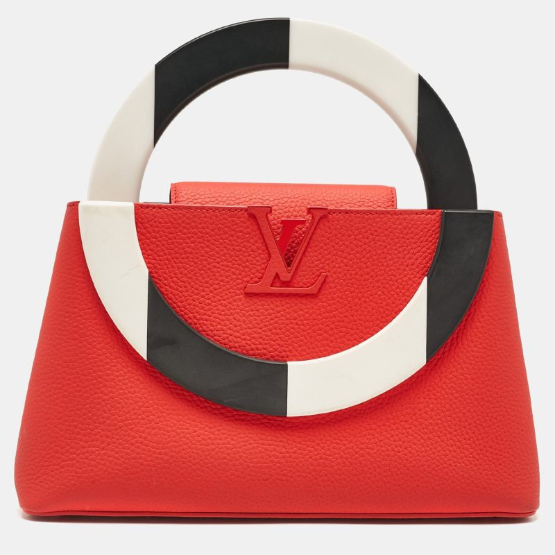 Louis Vuitton Red/black Taurillon Leather Artycapucines Mm Bag - Barde
