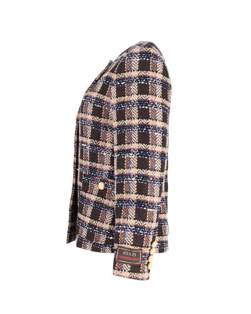 Gucci Tartan Jacket in Multicolor Cotton Tweed - Barde - Image 2
