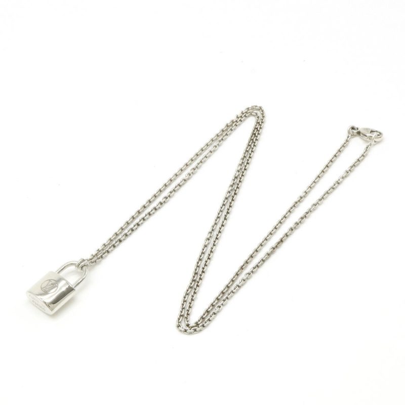 Louis Vuitton Silver Lockit Necklace Pendant - Barde - Image 2