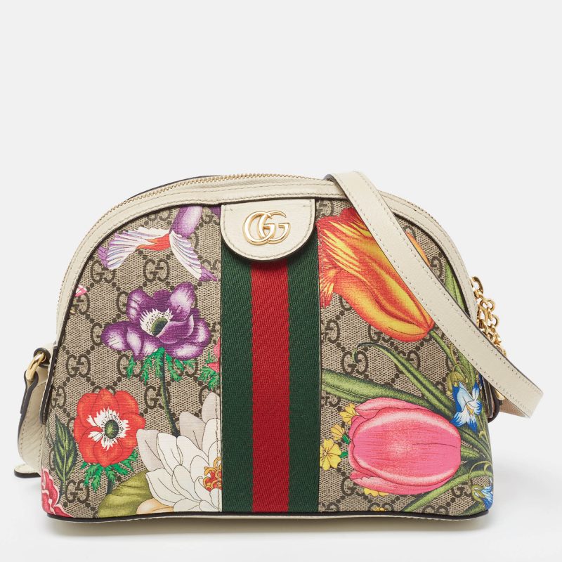 Gucci Off  Gg Supreme Canvas Small Floral Ophidia Shoulder Bag - Barde