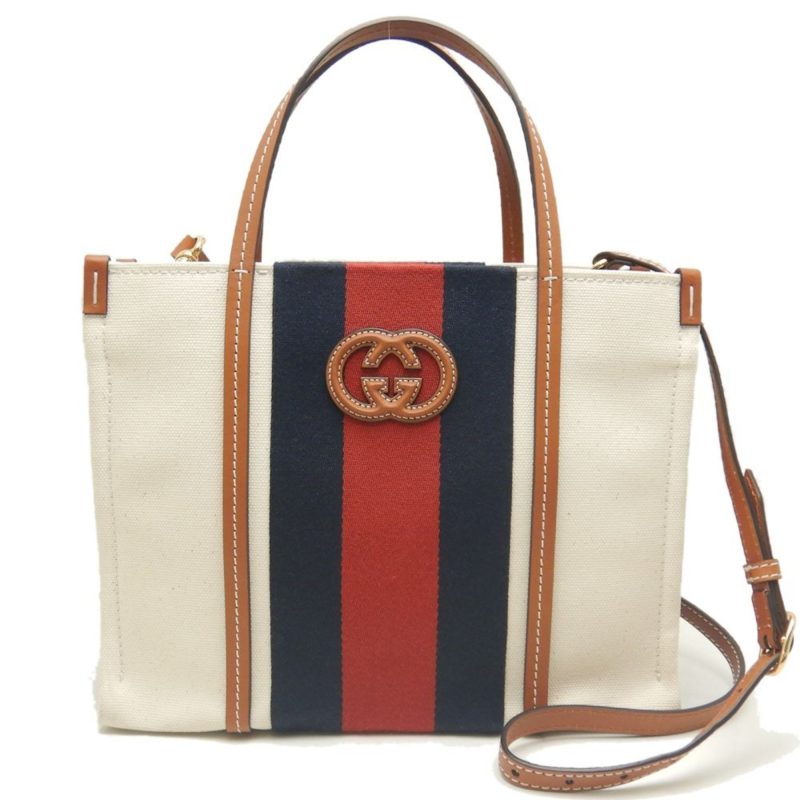 Gucci  ivory Canvas Tote Bag (Pre-Owned) - Barde