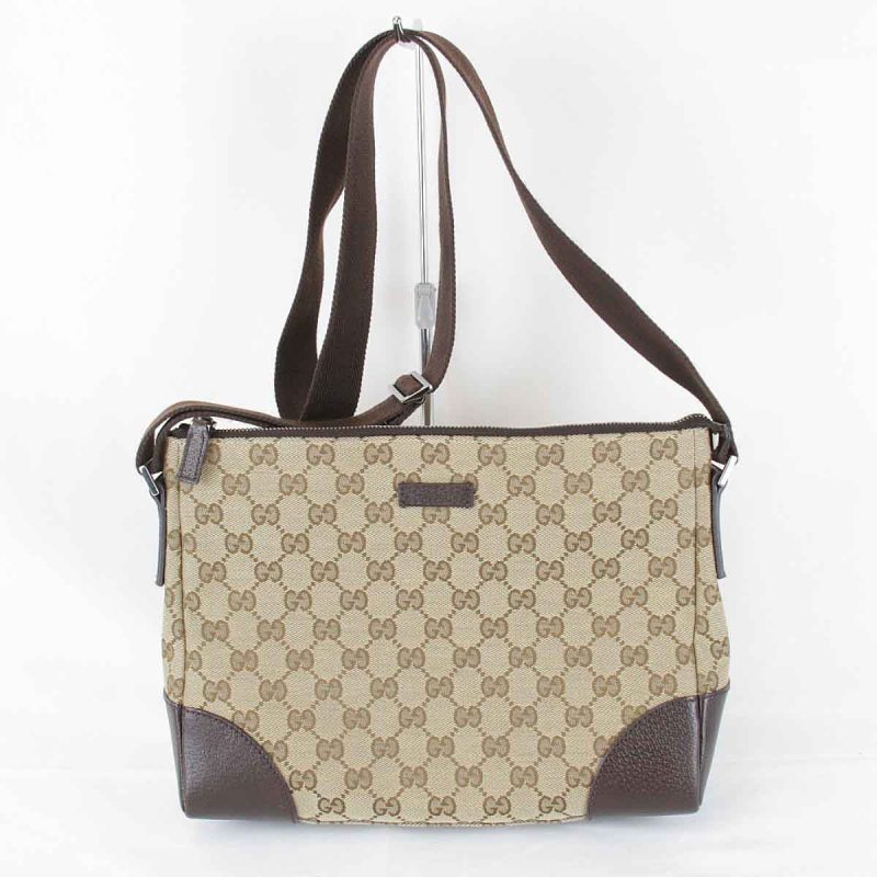 Gucci GG Canvas Shoulder Bag Beige - Barde