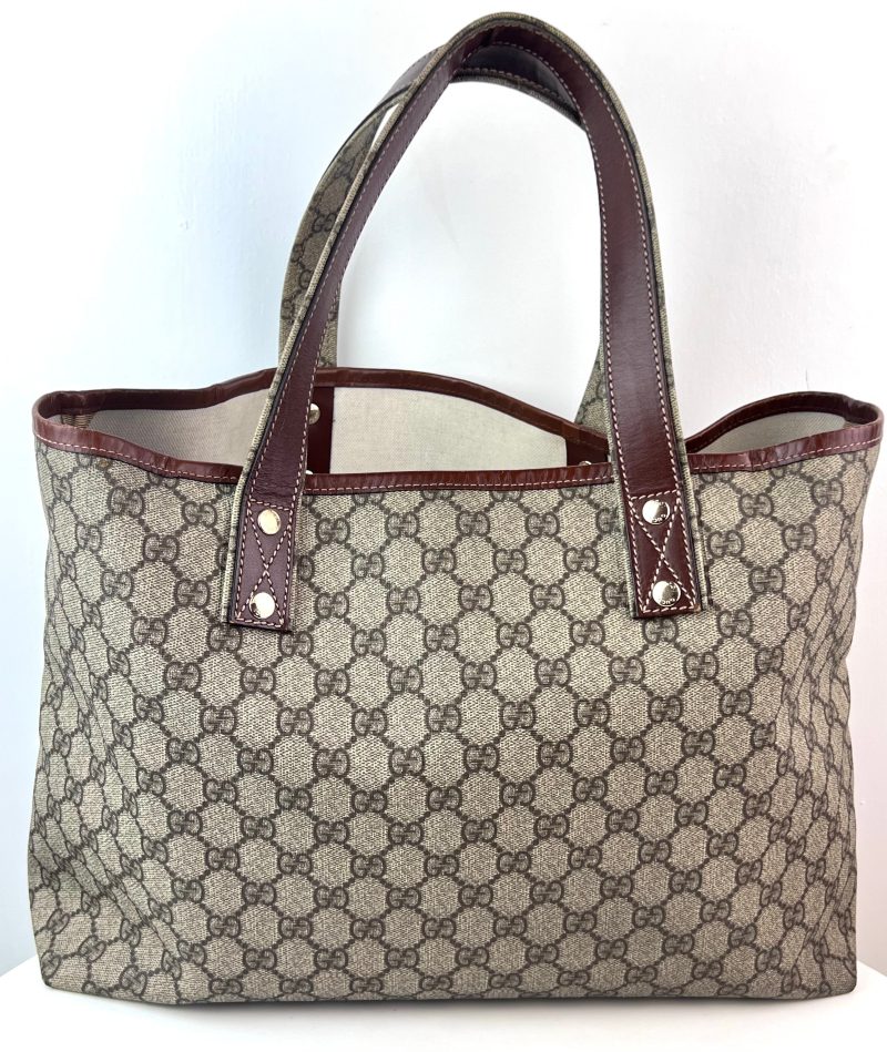 Gucci GG Plus Monogram Medium Signature Web Loop Tote Brown - Barde - Image 5