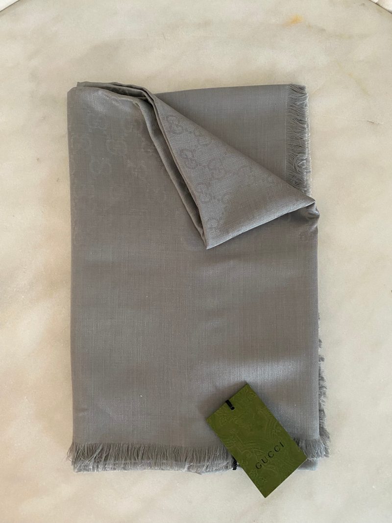 Gucci Light Grey GG Scarf - Barde