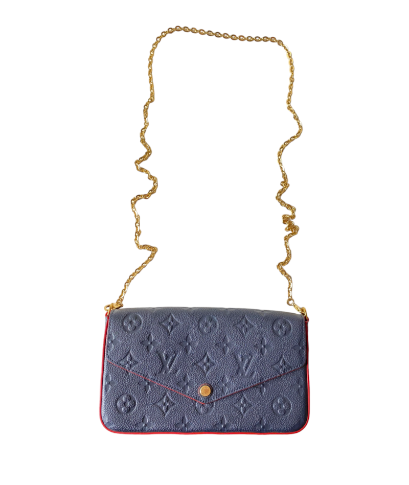 Louis Vuitton Navy Blue Monogram Empreinte Felicie Clutch - Barde
