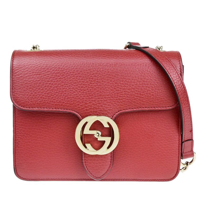 Gucci Interlocking  Leather Shoulder Bag () - Barde