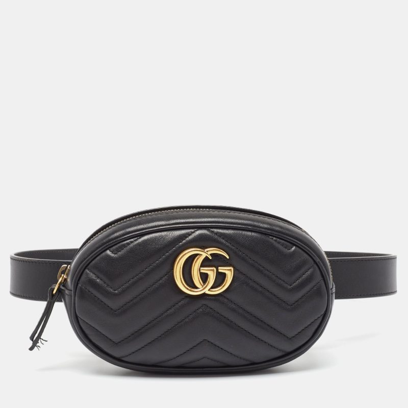 Gucci  Matelassé Leather Mini Gg Marmont Belt Bag - Barde