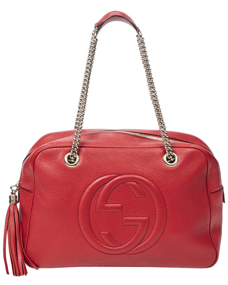 Gucci Red Grained Leather Medium Soho Bowler ( ) - Barde