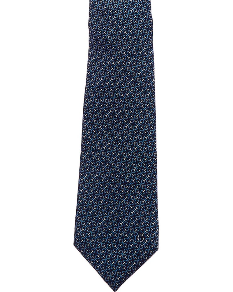 Gucci Navy Horsebit Silk Tie - Barde - Image 2