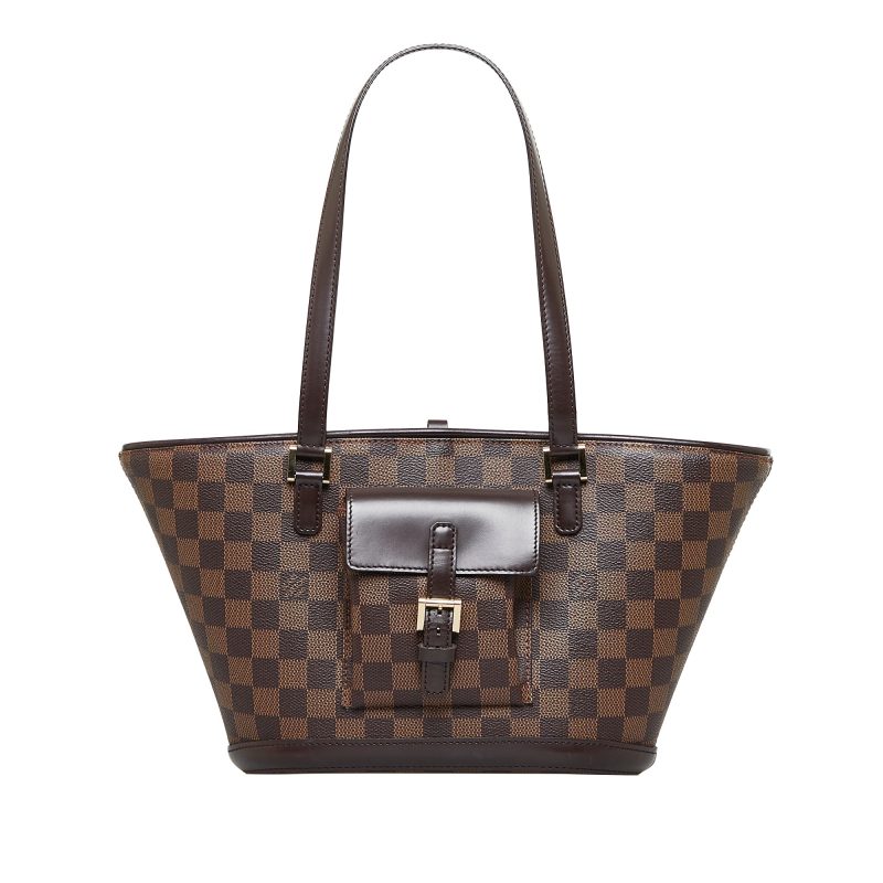 Louis Vuitton Damier Ebene Manosque PM Canvas Tote Bag - Barde
