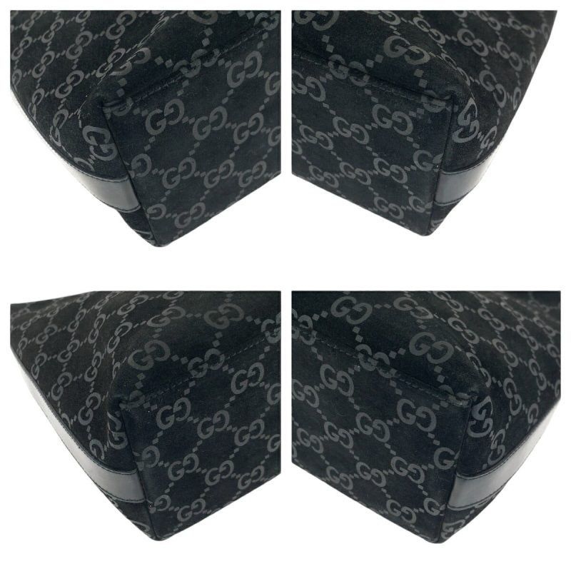 Gucci Suede Hobo Shoulder Bag Black - Barde - Image 3