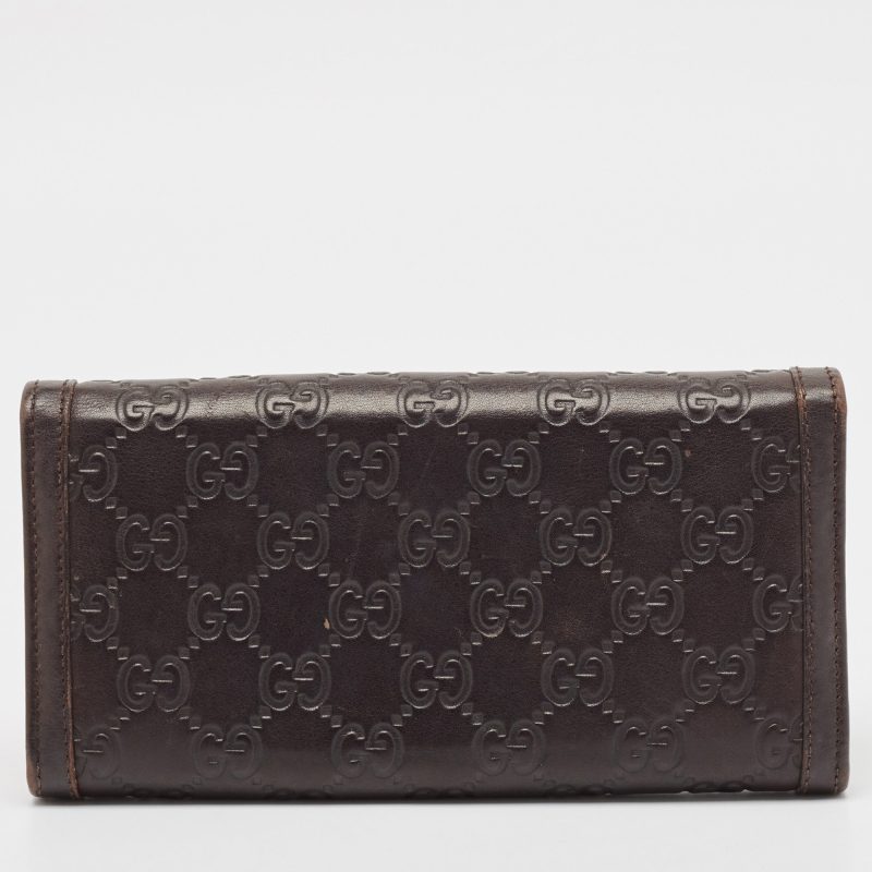 Gucci Dark Brown Guccissima Leather Interlocking G Continental Wallet - Barde - Image 3