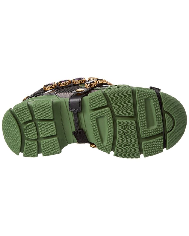 Gucci Flashtrek Leather & Mesh Sneaker - Barde - Image 4