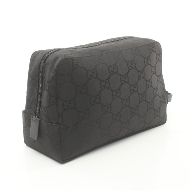 Gucci Nylon Leather Clutch Bag Black - Barde - Image 2
