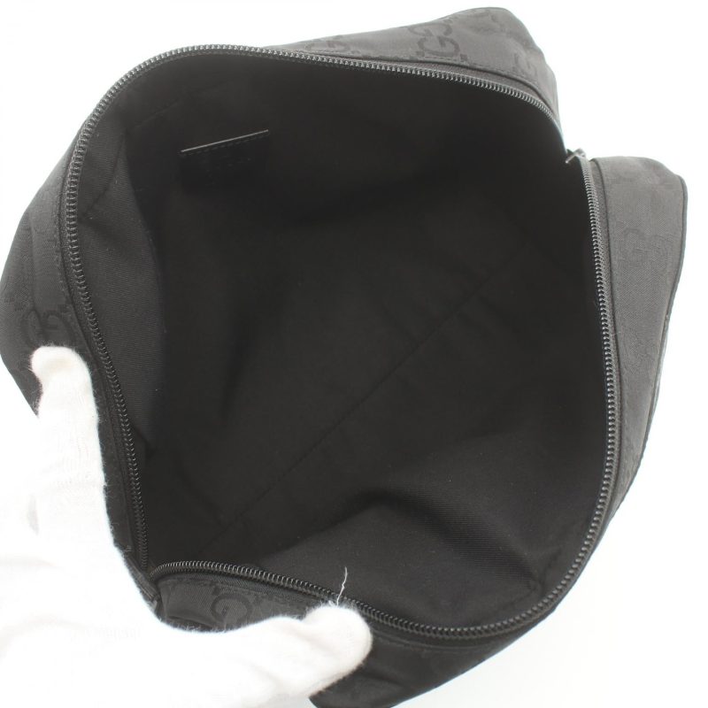 Gucci Nylon Leather Clutch Bag Black - Barde - Image 3