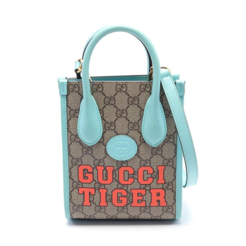 Gucci Interlocking G Mini Tote Bag PVC Canvas Leather - Barde