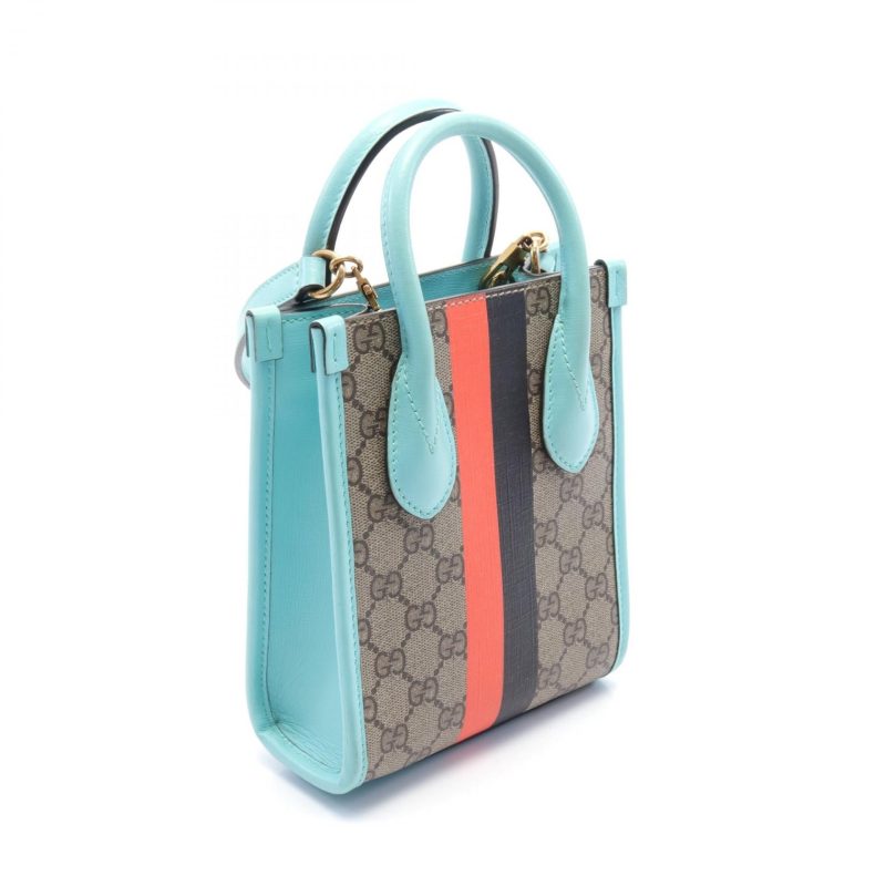 Gucci Interlocking G Mini Tote Bag PVC Canvas Leather - Barde - Image 2