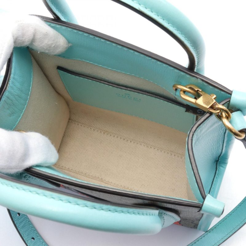 Gucci Interlocking G Mini Tote Bag PVC Canvas Leather - Barde - Image 3