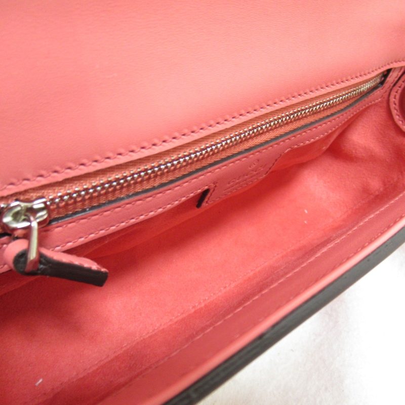 Gucci Mini Leather Shoulder Bag Pink - Barde - Image 5