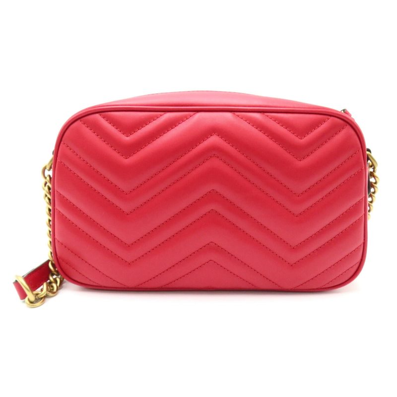 Gucci GG Marmont Small Shoulder Bag Quilted Leather Red - Barde - Image 2