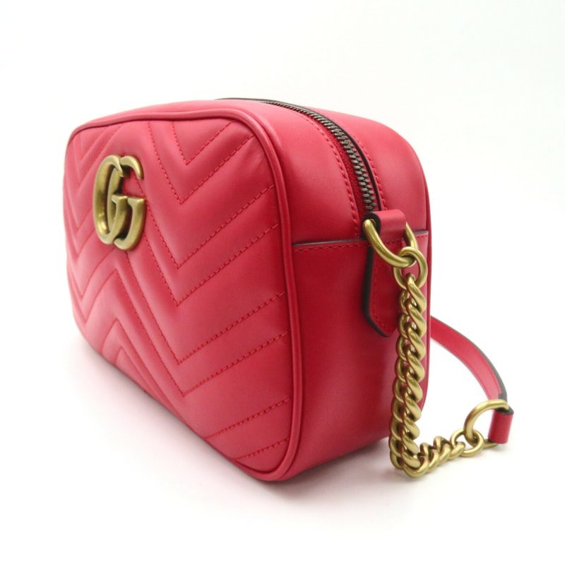 Gucci GG Marmont Small Shoulder Bag Quilted Leather Red - Barde - Image 3
