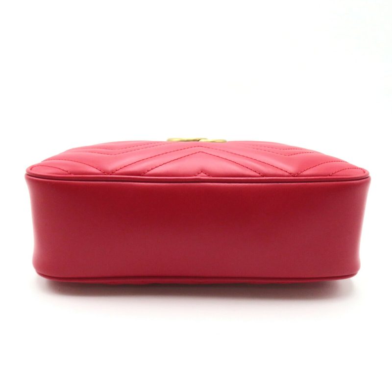Gucci GG Marmont Small Shoulder Bag Quilted Leather Red - Barde - Image 4