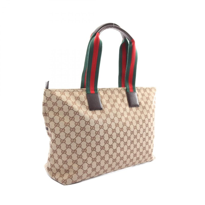 Gucci Canvas Leather GG Webbing Tote Bag 155524 - Barde - Image 2