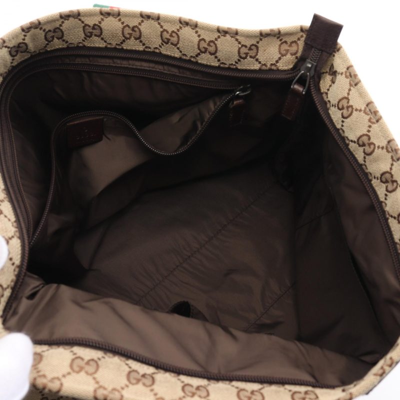 Gucci Canvas Leather GG Webbing Tote Bag 155524 - Barde - Image 3