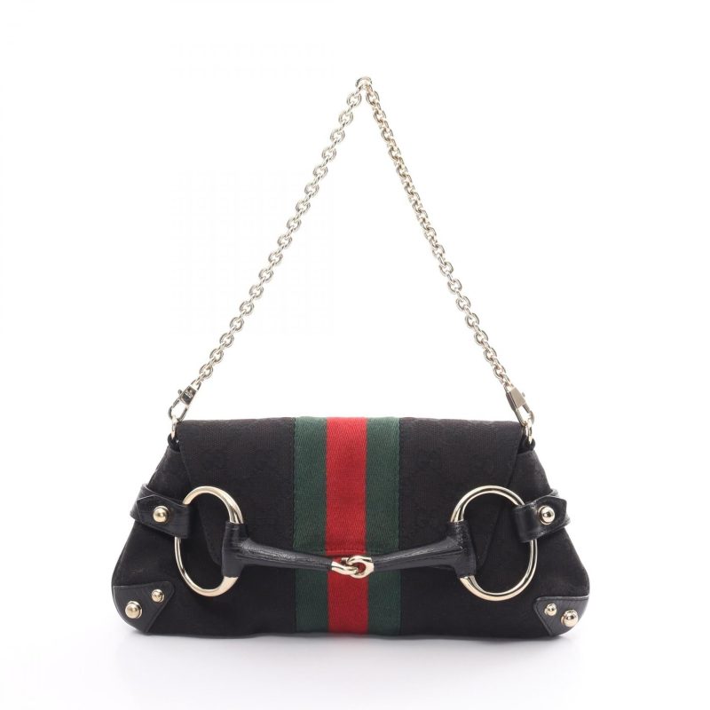 Gucci Horsebit GG Canvas Leather Handbag 131470 - Barde