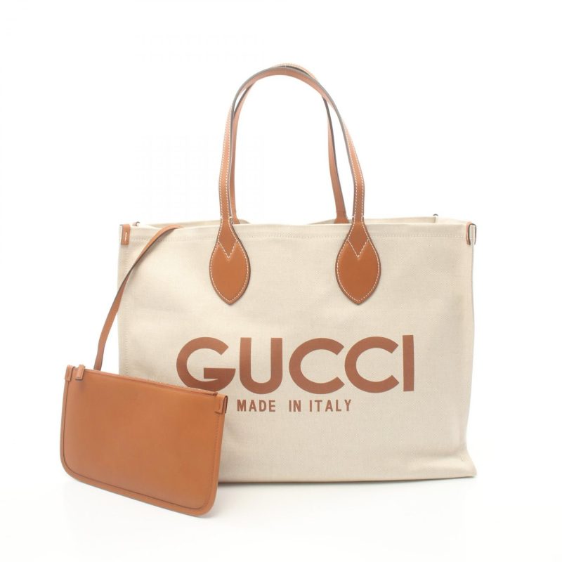 Gucci Canvas Leather Print Tote Bag - Barde