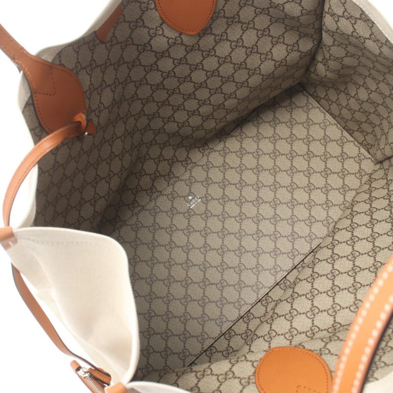 Gucci Canvas Leather Print Tote Bag - Barde - Image 3