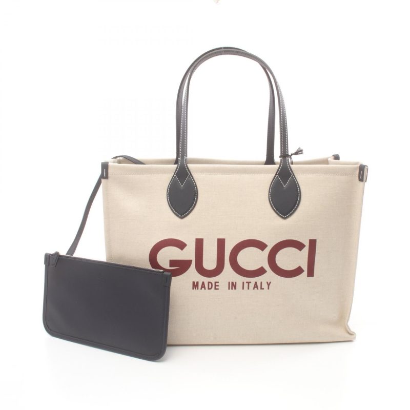 Gucci Canvas Leather Print Tote Bag - Barde