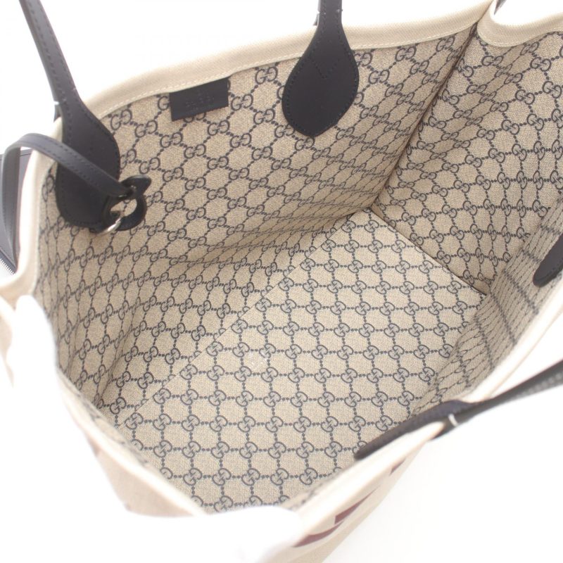 Gucci Canvas Leather Print Tote Bag - Barde - Image 3