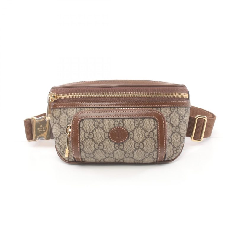 Gucci Interlocking G Belt Bag PVC Canvas Leather - Barde