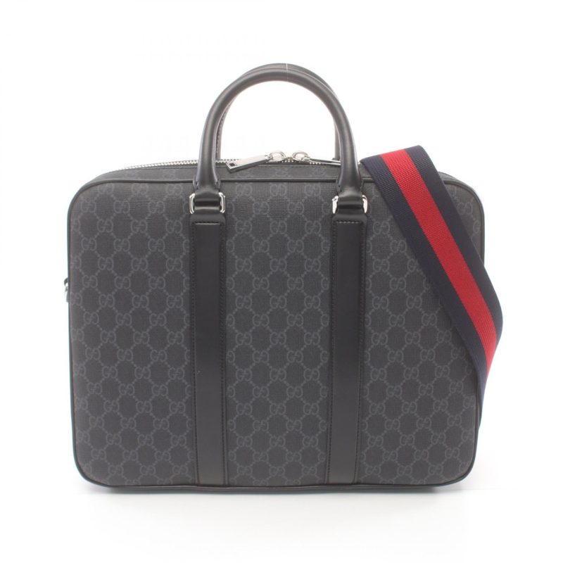 Gucci GG Supreme Briefcase Leather Black - Barde