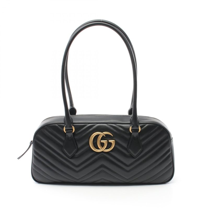 Gucci Leather GG Marmont Medium Top Handle Tote - Barde