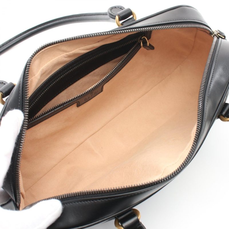 Gucci Leather GG Marmont Medium Top Handle Tote - Barde - Image 3