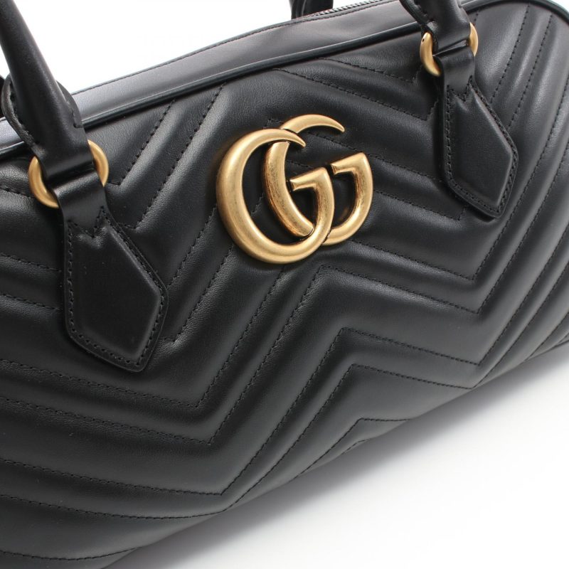 Gucci Leather GG Marmont Medium Top Handle Tote - Barde - Image 5