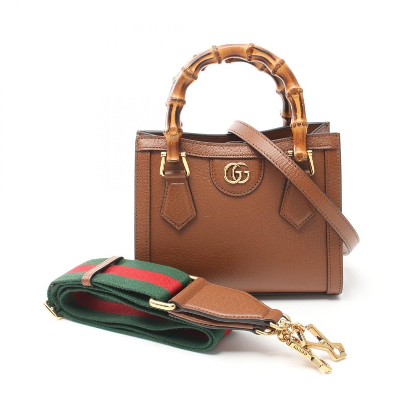 Gucci Diana Mini Bamboo Leather Tote Bag - Barde