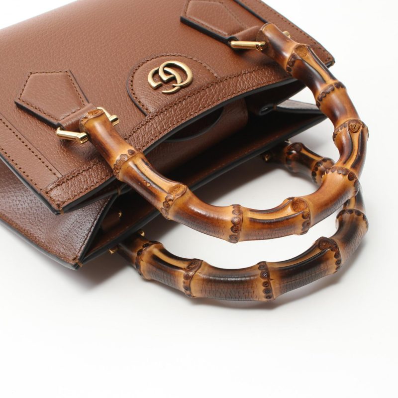 Gucci Diana Mini Bamboo Leather Tote Bag - Barde - Image 5