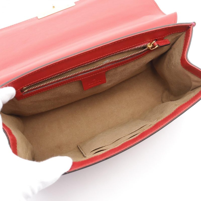 Gucci Leather Shoulder Bag Red/Pink - Barde - Image 3
