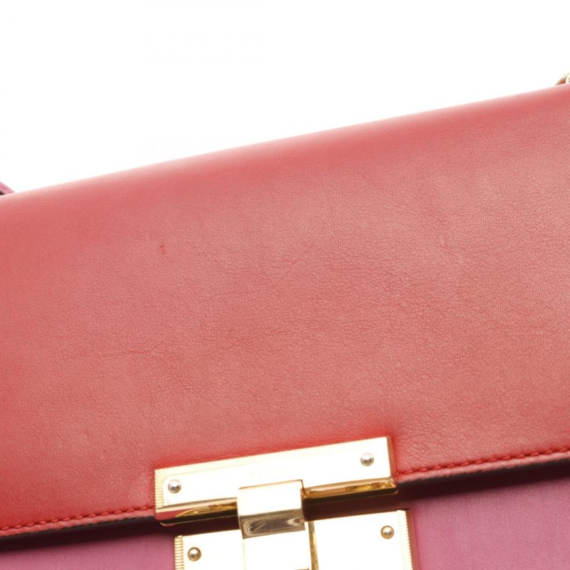 Gucci Leather Shoulder Bag Red/Pink - Barde - Image 9