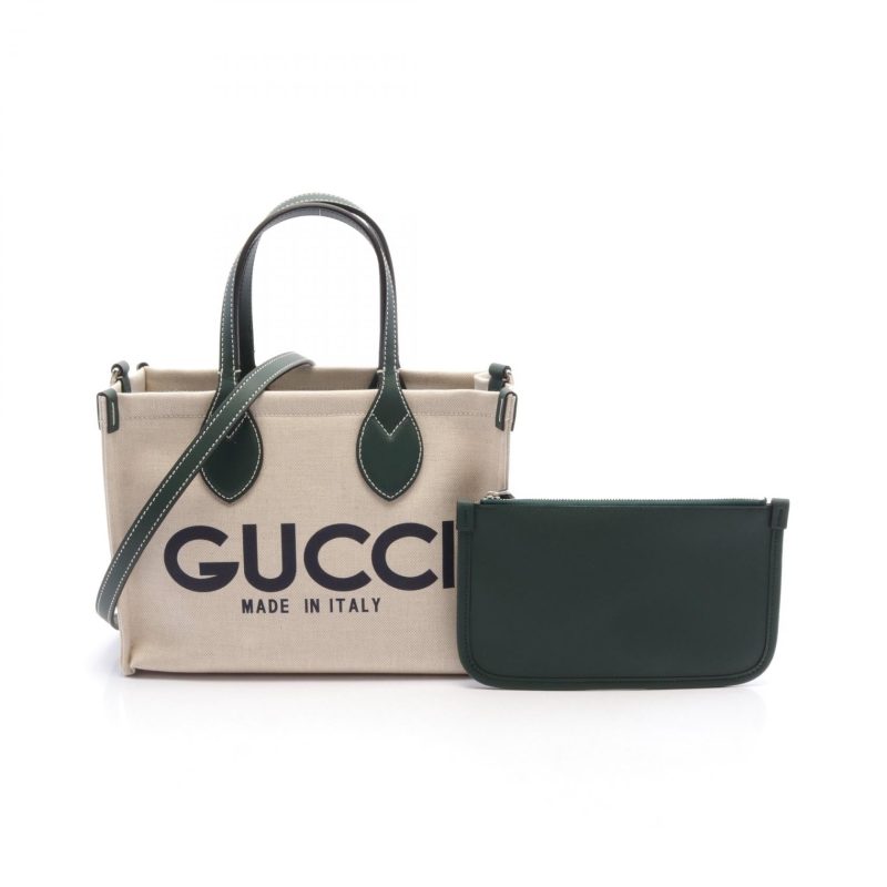 Gucci Canvas Leather Mini Tote Bag - Barde