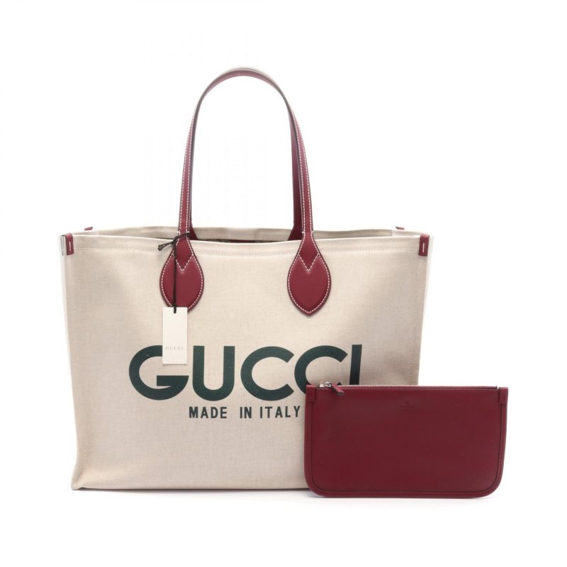Gucci Canvas Leather Print Tote Bag - Barde