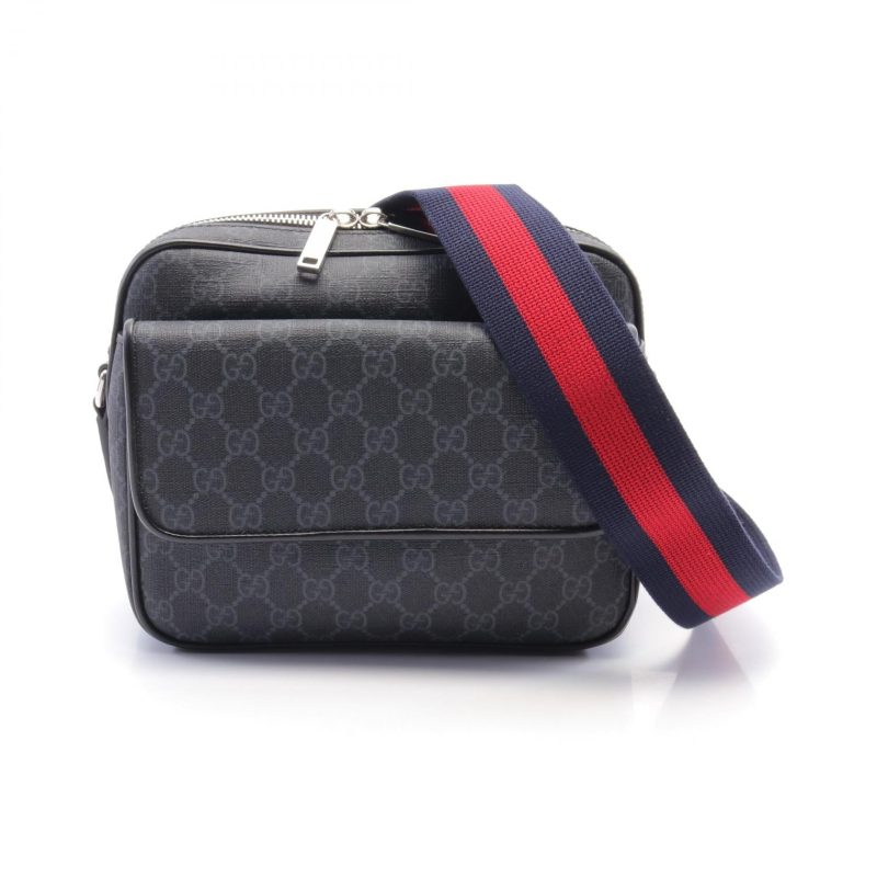 Gucci GG Supreme Small Crossbody Bag Black/Gray - Barde