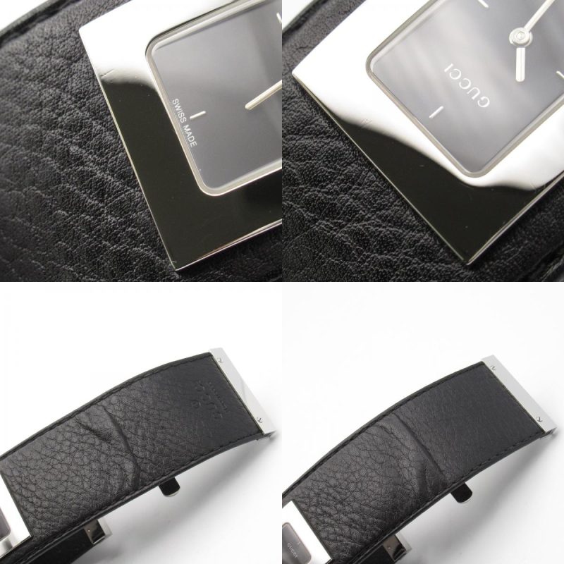 Gucci Stainless Steel Leather Bangle Watch 7800L - Barde - Image 9
